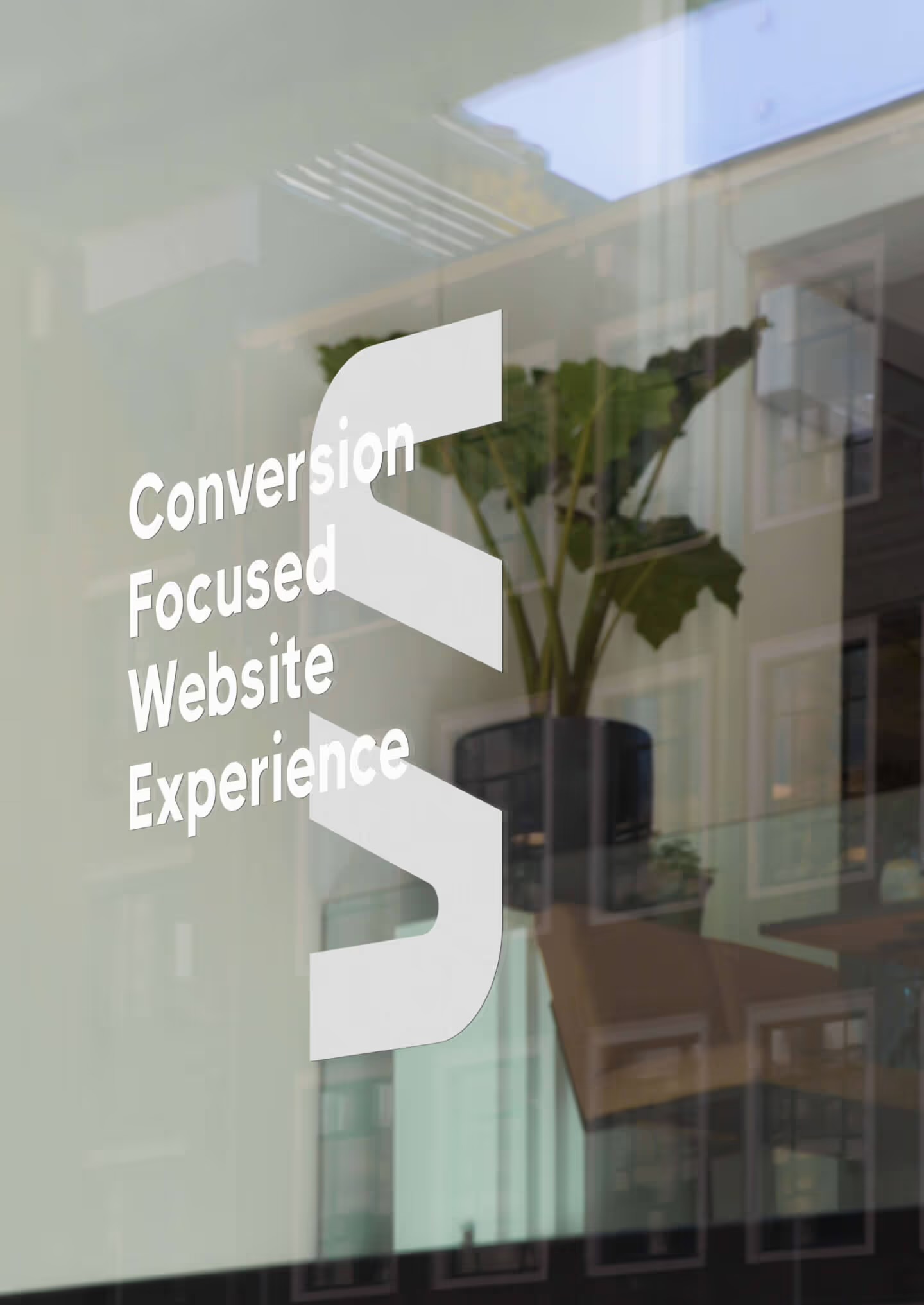 Shopfront glass reading Conversion Focused Website Experience